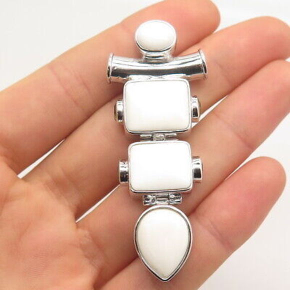 925 Sterling Silver Vintage Chapal-Zenray White Onyx &...